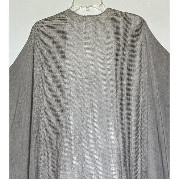 Free People Day Dream Gray Knit Boho Washed Kimono Open Cardigan - Picture 7 of 10